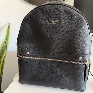 Kate Spade Black Pebbled Leather Backpack